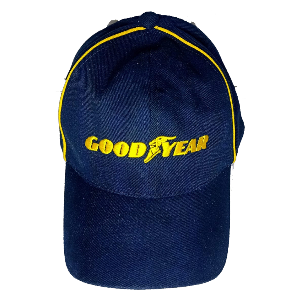 Boné Goodyear Retrô - Bordado, com Presilha do Pé Alado em Bronze no ...