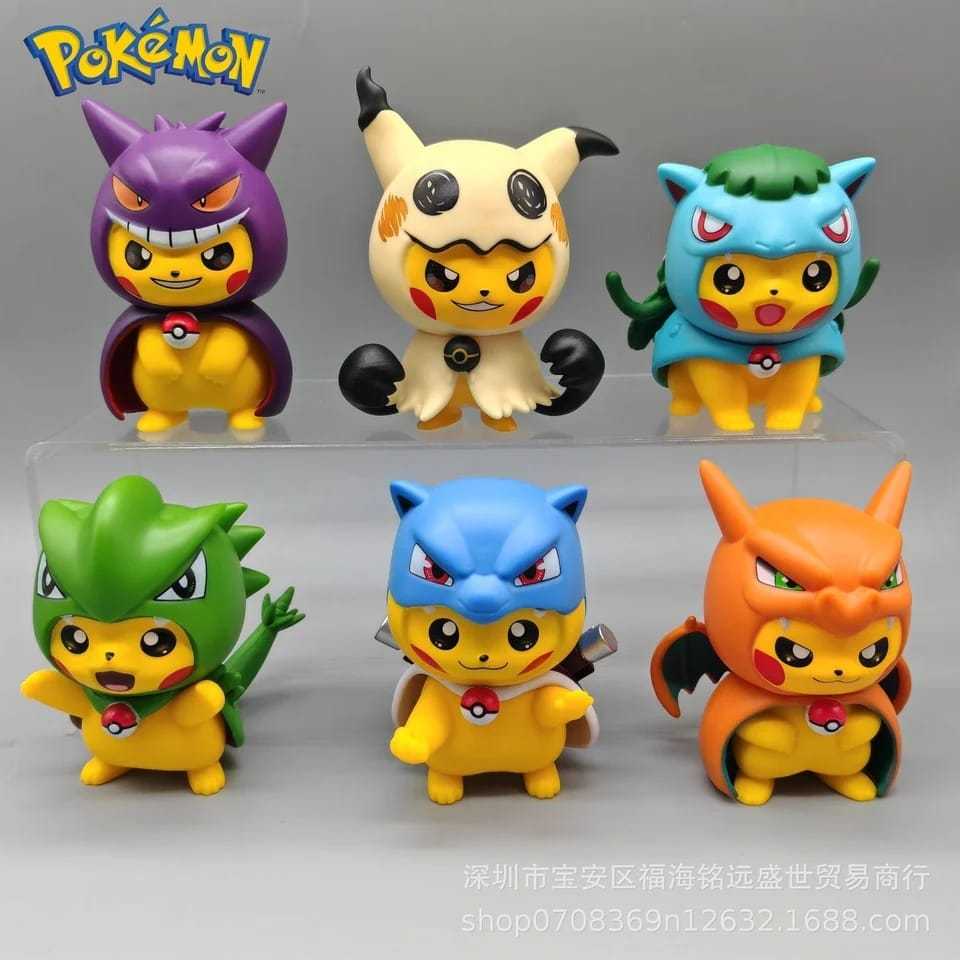 Action figure pokemon anime pikachu venusaur gengar charizard blastoise tyranitar mimikyu boneco colecionavel do desenho