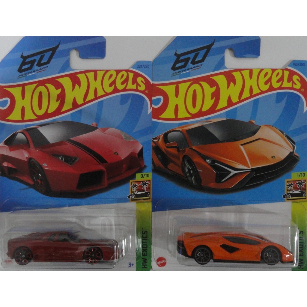 hot wheels oferta 2 minis lamborghini reventon + lamborghini sian fkp 37 hw exotics