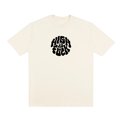 Camiseta Streetwear High As Fuck Estampada Camiseta Oversized 100% Algodão fio 30.1