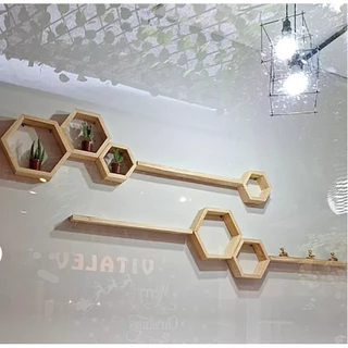 Kit Prateleira Nichos Colmeia + Suporte Invisível Decorativa