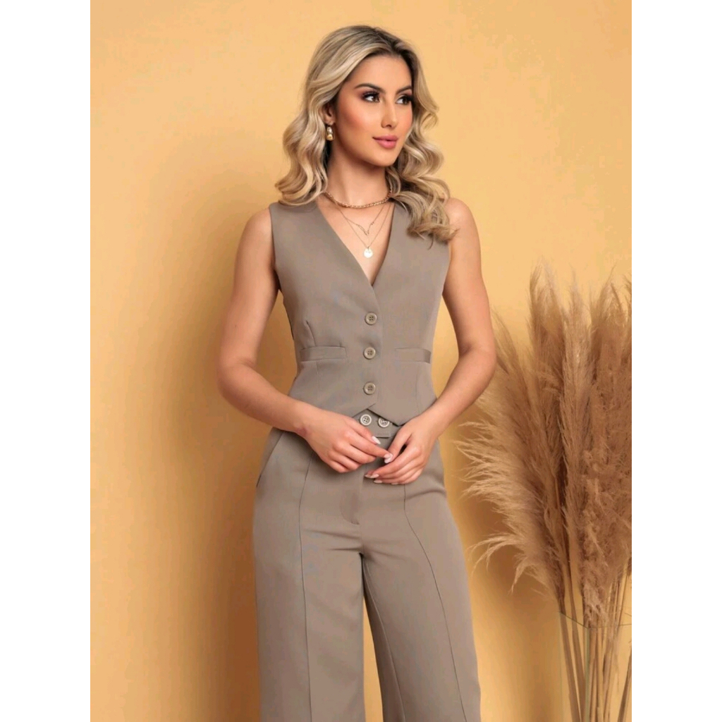 Colete Social Feminino Alfaiataria Colete Alongado Colete Feminino Social  Com Vestido Alfaiataria, image size:1024x1024