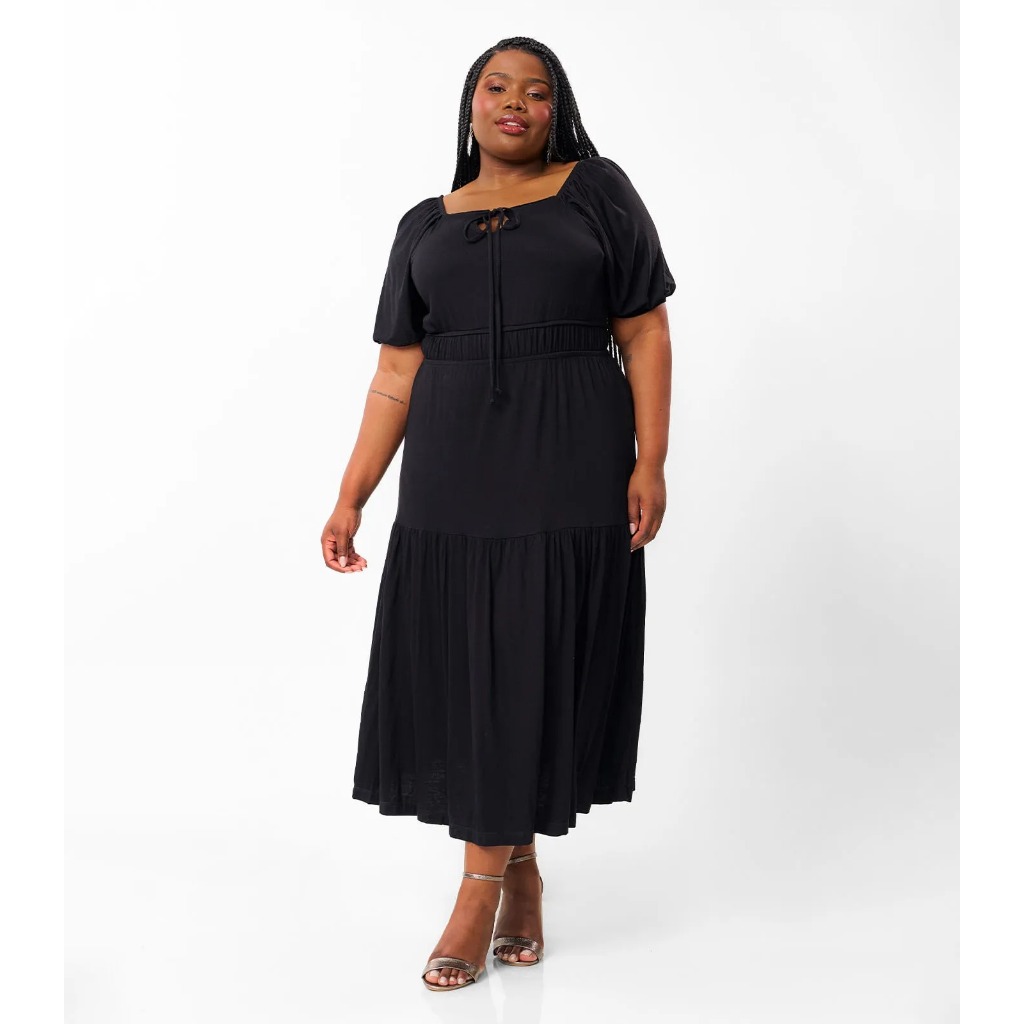 VESTIDO MIDI PLUS SIZE ROVITEX SECRET GLAM | Shopee Brasil