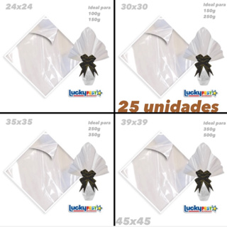 25 Saco Express para Ovos de Pascoa 100-150-250-350-500-700-1000 Gramas Incolor 30% OFF