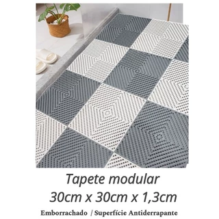 KIT 15 TAPETE MODULAR 30X30 SUPERFÍCIE ANTIDERRAPANTE PARA BOX VESTIÁRIOS