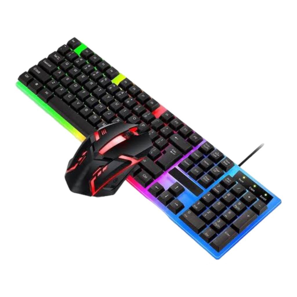 Kit Teclado e mouse gamer RGB Semi-mecânico em protuguês 350 RF