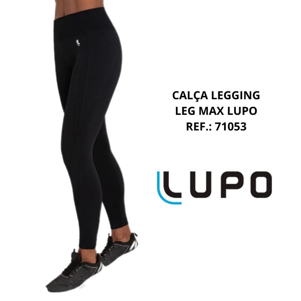 Calca Legging Lupo Feminina Seamless Basic Cós Alto Sem Costura 71756 - GG  - Preto - Preto