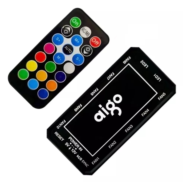 Controladora AIGO AR12 | HUB 10 portas ARGB + 2 fitas LEDs