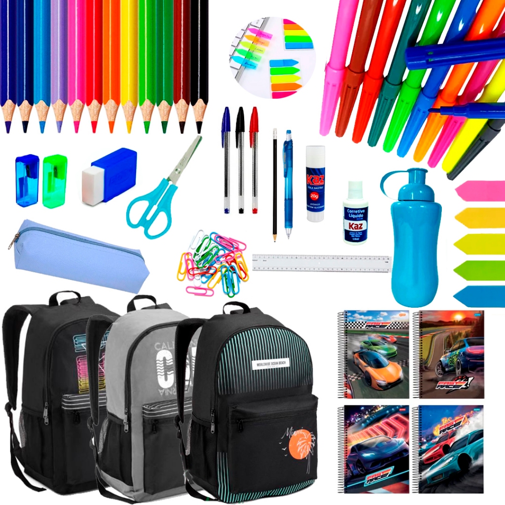 Material Escolar Kit Itens Completo Juvenil Menino