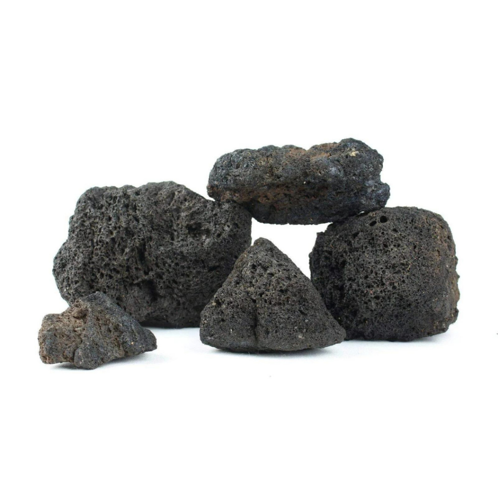 Rocha Natural Lava Rock Volcano Black Stone Preta Para Aquário - 1kg