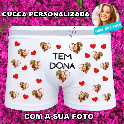 Cueca Personalizada com Foto e Coração