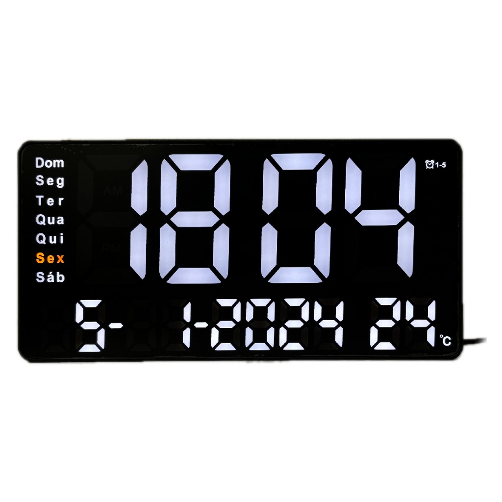 Relógio Digital LED De Parede E Mesa Calendário Alarme Data Temperatura LE-2167