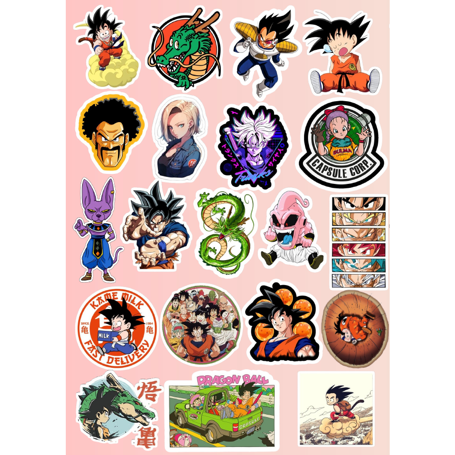 Adesivos Dragon Ball 20 Unidades anime goku vegeta desenho | Shopee Brasil