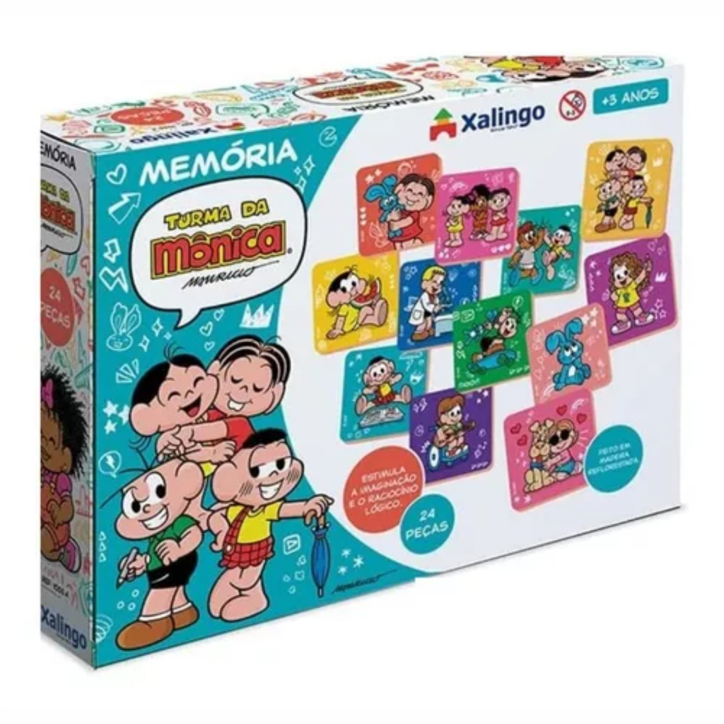 Jogo Da Memória Turma Da Mônica 24 Peças Infantil Brinquedo Xalingo