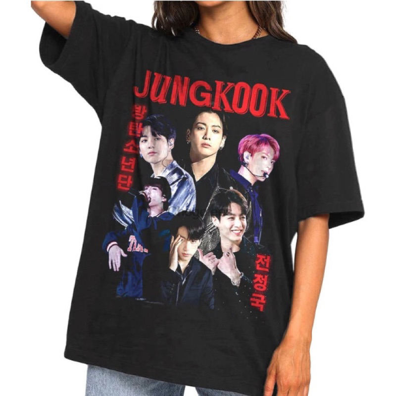 Camiseta Jungkook Unissex Camisa BTS Blusa Algodão Masculino