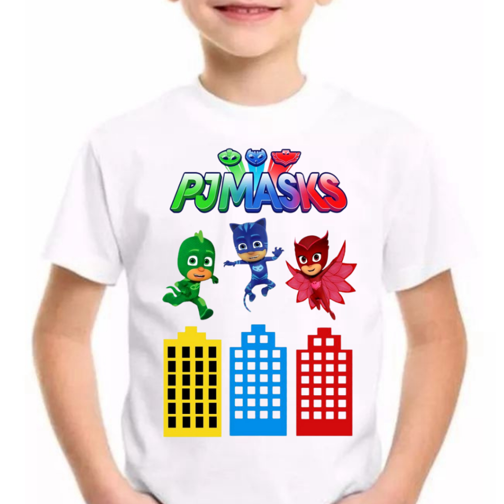 Camisa personalizada do PJ masks desenho animado blusa PJ Masks PJ Mask  unissex | Shopee Brasil