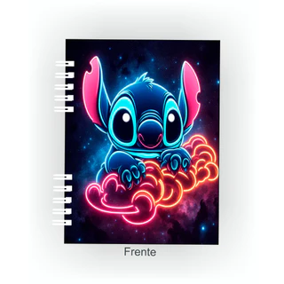 Caderno personalizado Stitch com 96 folhas Capa dura Escolar