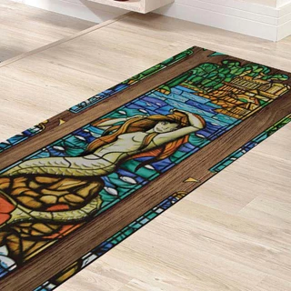 Tapete passadeira antiderrapante - Sereia Harry Potter vitral