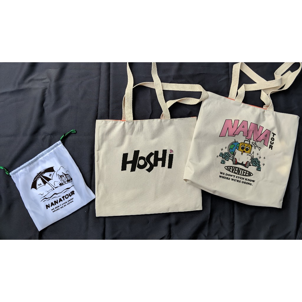 Uma bolsa) Bolsa sacola de lona Nana tour Seventeen estilo ecobag