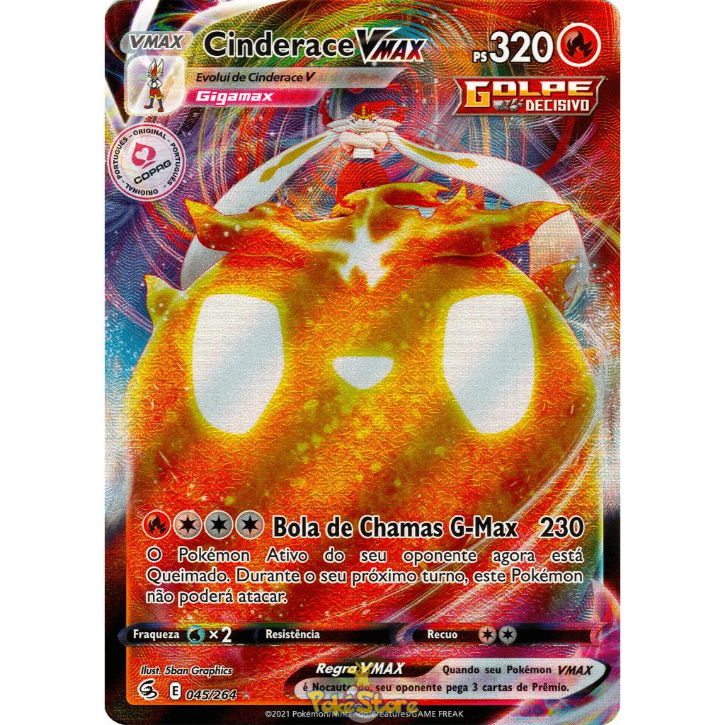 Carta Pokemon Cinderace VMAX Portugus 36/192 019/072 Card Original Copag |  Shopee Brasil