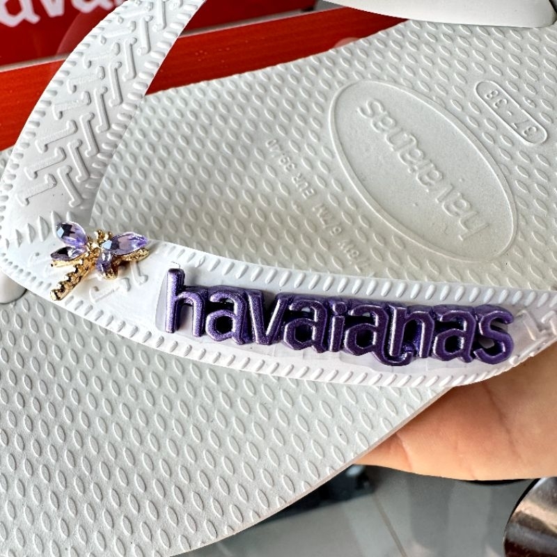 Chinelo Havaianas Original Feminina Branca Top Lisa Personalizada Com ...