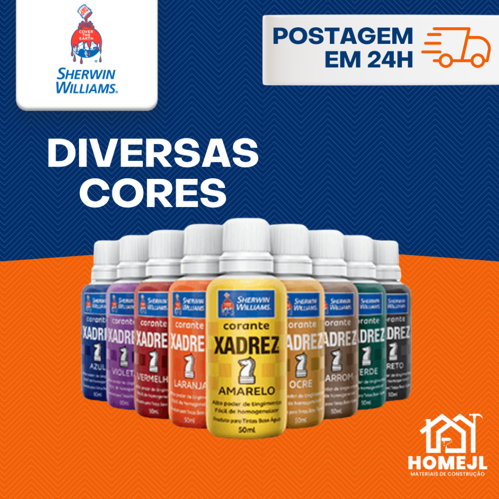 Corante Líquido Xadrez para Tintas Sherwin-Williams 50ml | Base d' Agua