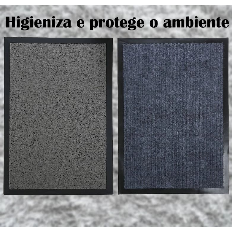 Kit 2 tapetes capacho sanitizante higienizador limpa e seca 40x60cm