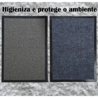 Kit 2 tapetes capacho sanitizante higienizador limpa e seca 40x60cm