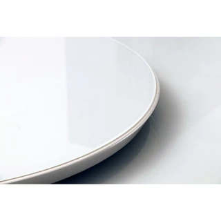 Prato Giratório Simples 70 cm Com Vidro Off White