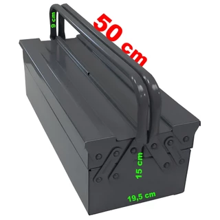 Caixa Ferramenta Sanfonada 3 Gavetas de 50 Cm com Cabo FIXO 400.350 em Aço Reforçada para Mecânico Oficina Carro Moto Caminhão Caminhonete 5 7 Profissional NILART
