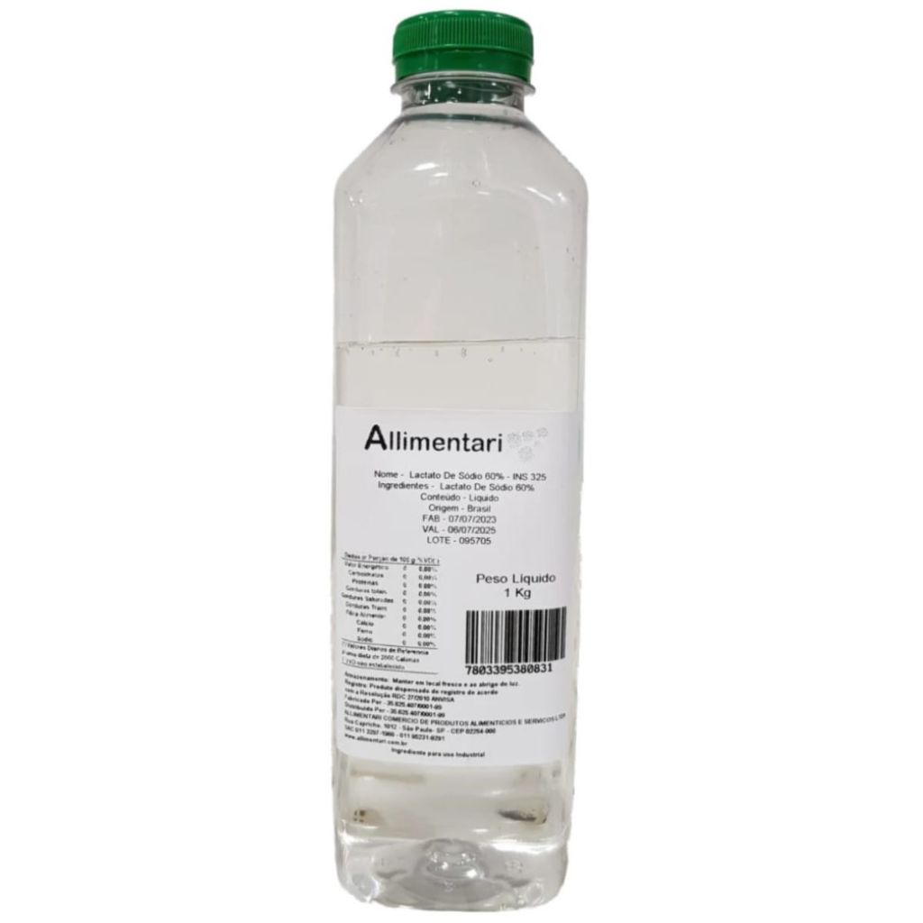 Lactato De Sódio 60% Alimentício - 1 Kg Allimentari