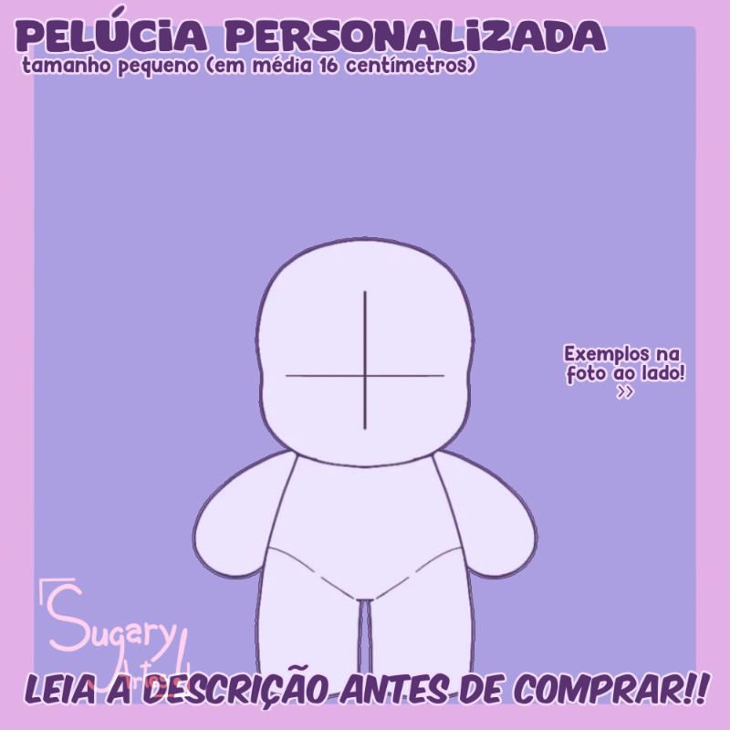 Pelúcia personalizada 16cm Personalização a sua escolha!