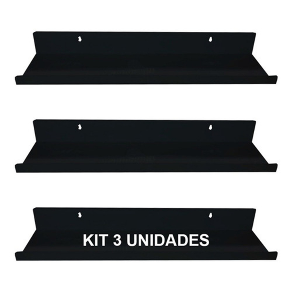 Kit 3 Prateleiras Aereas Industrial 30cm Multiuso 30x12 em Aço