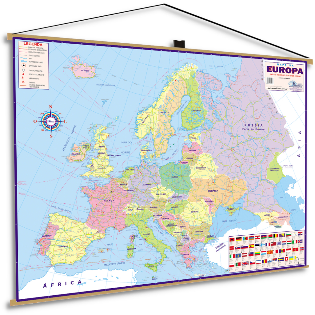 Mapa Europa Politico Escolar Banner Moldura Poster Geografico Shopee Brasil 2295