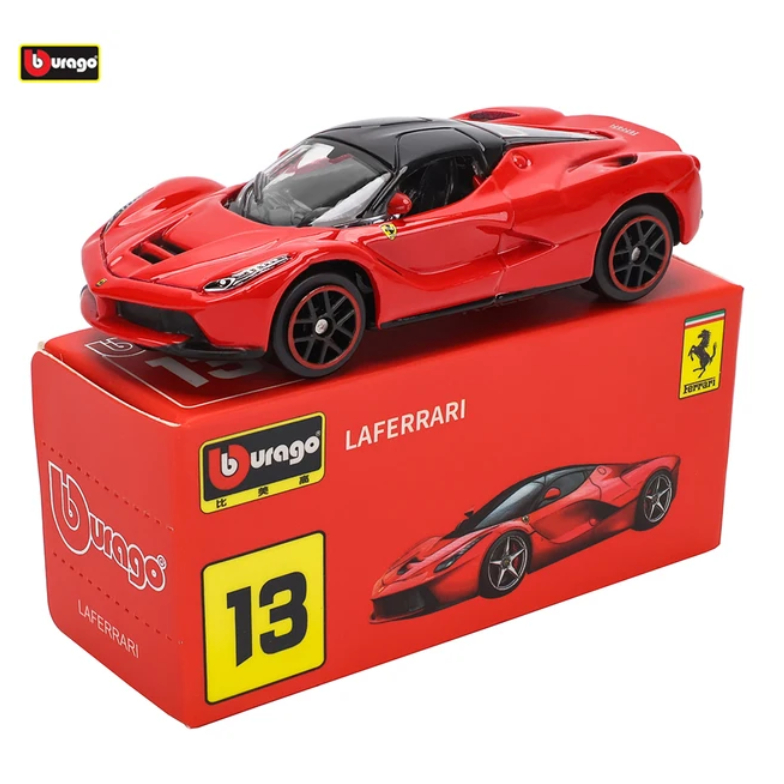 MINIATURA BBURAGO 13 CAIXA FERRARI LAFERRARI VERMELHA