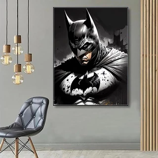 Quadro decorativo 1 peça 40x60 Batman super-herói preto decoração para casa sala quarto hall