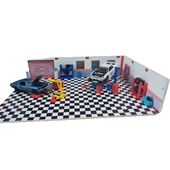 Kit Diorama Oficina escala 1:64 - Perfeito para Hot Wheels, Matchbox, Tomica, etc.