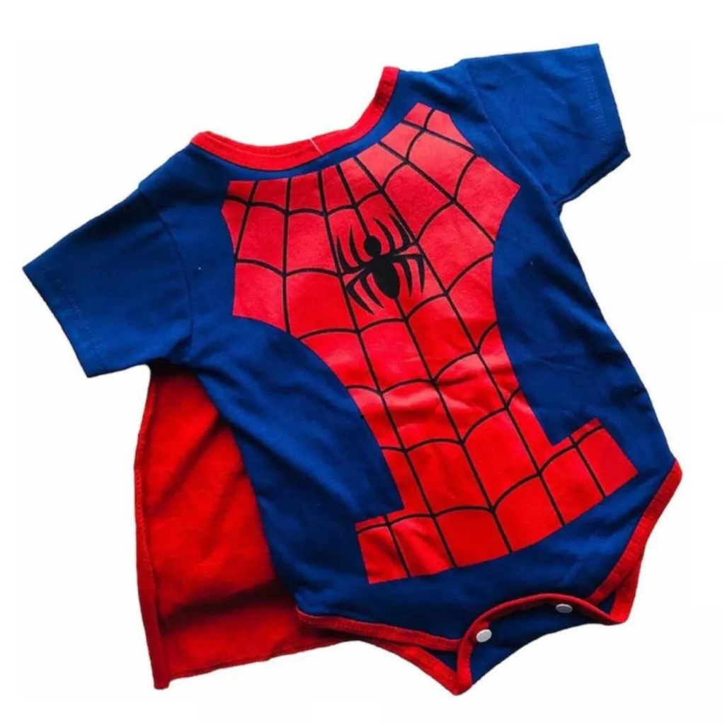Body Homem Aranha De Bebê Fantasia De Nenem Spiderman E Capa RN ...