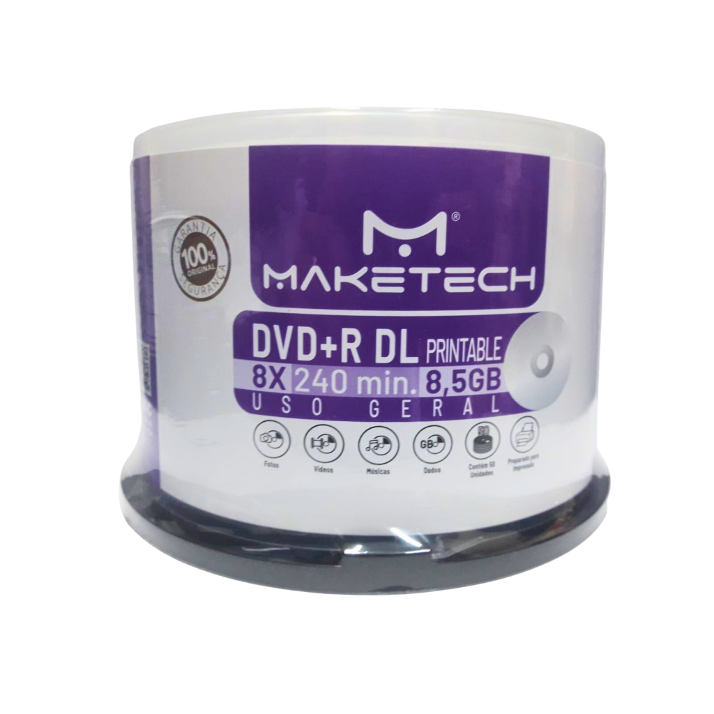 10 Mídia Virgem Dvd Dual Layer Maketech 8.5GB 240min Promoção!