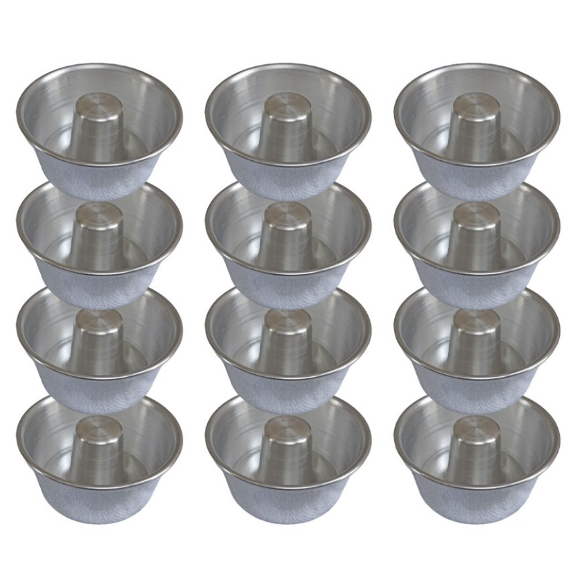 Kit 12 Forma N10 Mini Pudim Bolo Vulcão Alumínio 200ml Para Confeitaria