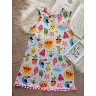 Vestido para criança, confortavel, estampas lúdicas, acompanha tiara.