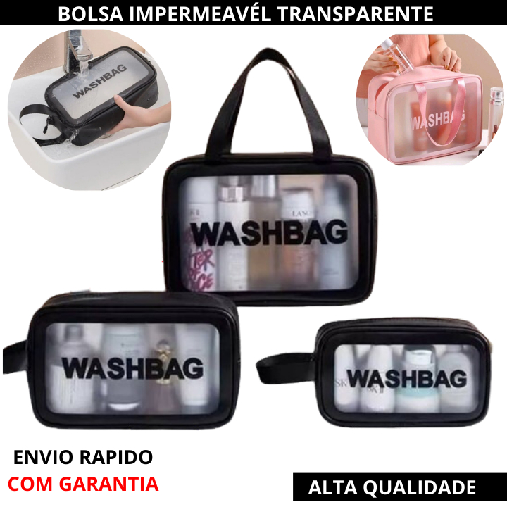 Bolsa Necessaire Washbag Grande e Media Organizador de Mala Impermeável Transparente Maquiagem