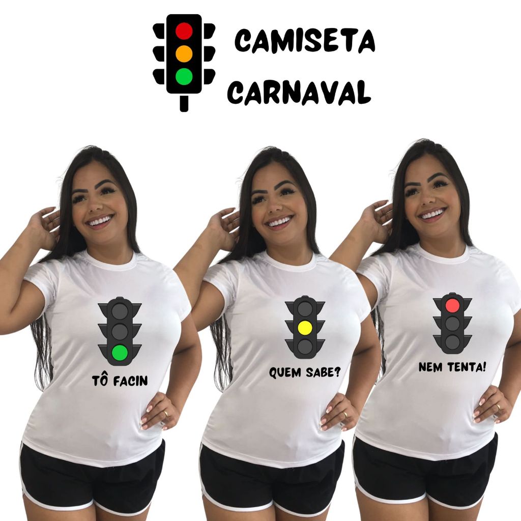 T-Shirt Baby Look Blusas Femininas Carnaval 2023 Moda Verão