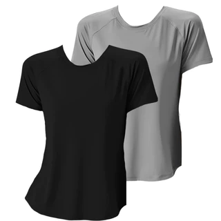 Kit 2 Camisetas  Femininas Esportivas Proteção UV 50+ Corrida Caminhada em Oferta na Shopee