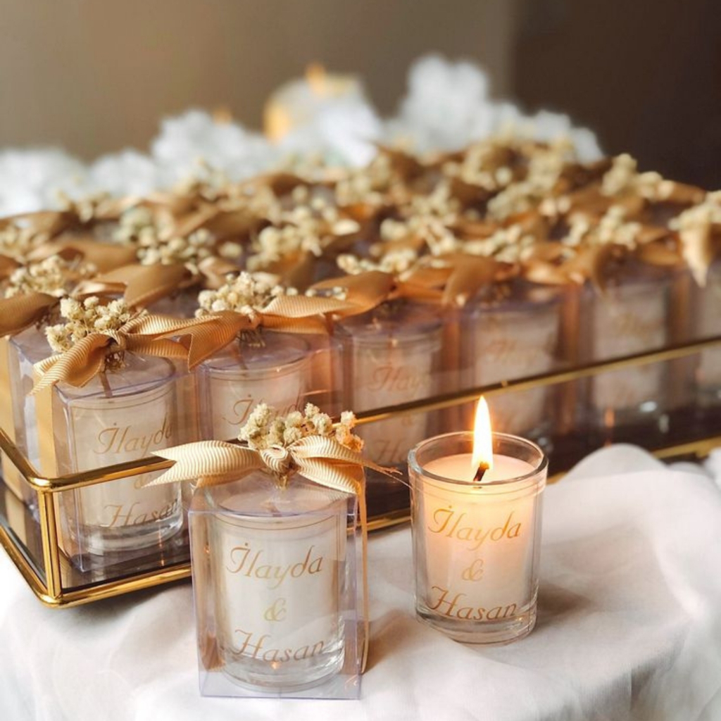 Vela Aromática Lembrancinha Personalizada 50 ml - Casamento e Batizado