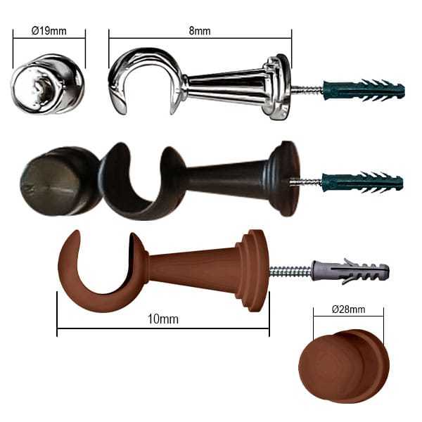 Kit Com 2 Suportes 28mm Para Fixação de Varão ( grosso).