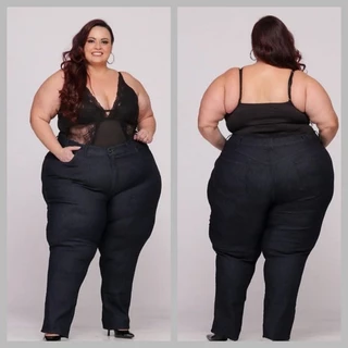Calça Jeans Plus Size Cintura Alta Com Elastano 58 ao 66
