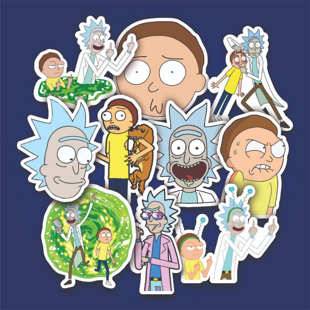 Adesivos Vinil série Rick and Morty Sticker Kit/Pack | Shopee Brasil