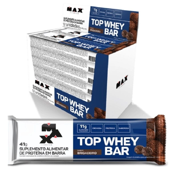 Top Whey Bar (Display 12 unid. 41g) - Sabor: Brigadeiro | Shopee Brasil