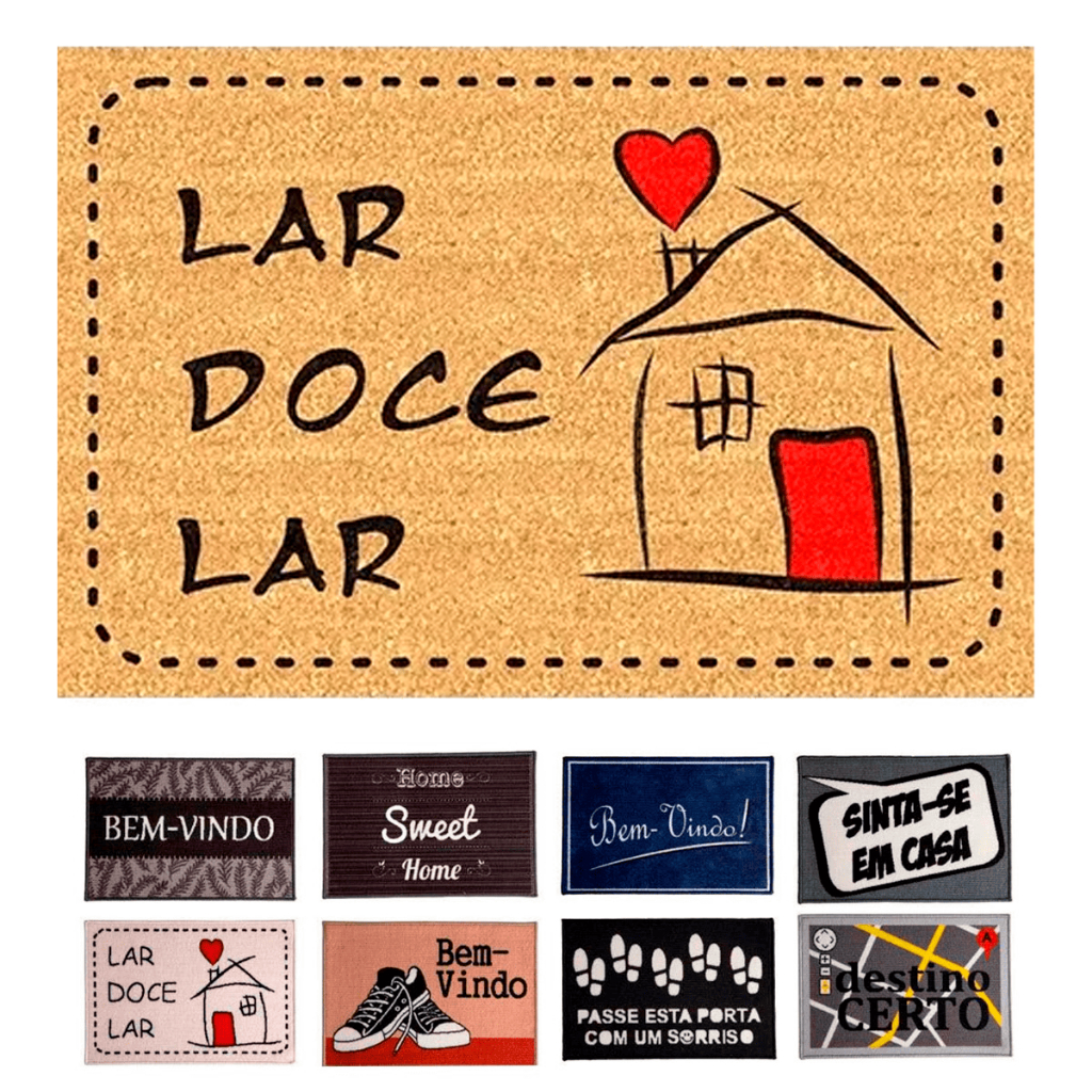 Tapete De Porta Capacho Bem Vindo 40cm X 60cm Estampado Decorativo